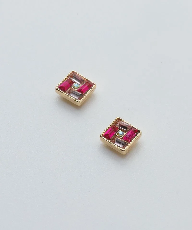 【不含鎳】點綴方形寶石